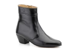 Botines Hombre Piel Negro Cremallera Tacón Cubano Suela de Cuero Nikkoe ref. 2032