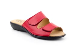 Women's Red Leather Wedge Sandals Alto Estilo ref. 3474