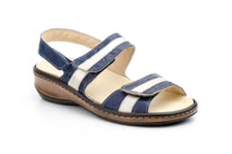 Sandalias Mujer Piel Marino Platino Planta Extraible Antideslizante Cosido CHIKA ref. 5050 Relax