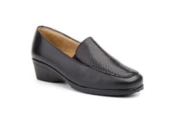 Zapatos Mujer Piel Negro  Anchos Calzados ref. 136