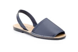 Menorquinas Ibicencas Women Navy Leather Padded Sole Menorquinas ref. 6700