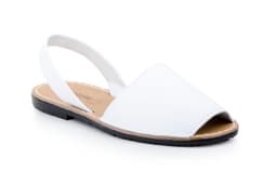 Menorquinas Ibicencas Men White Leather Padded Sole Menorquinas ref. 6700