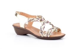 Women's Sandals Platinum Gold Glitter GEL Insole Alto Estilo ref. 325G