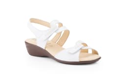 Women's Sandals White Silver Leather Alto Estilo ref. 757