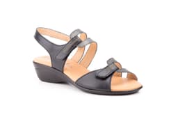 Women's Sandals Leather Black Silver GEL Platform Alto Estilo ref. 757
