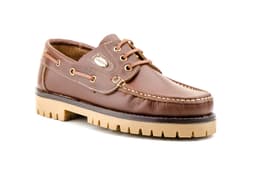 Kiowa Men's Brown Leather Lace-Up Boat Shoes Élégance ref. 802