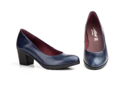 Zapatos Salón Mujer Piel Marino Tacón Ancho Morxiva ref. MX-923