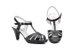 Sandalias Mujer Piel Negro Fiesta Tacón Fiesta JAM ref. 5011
