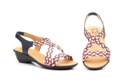 Women's Braided Sandals Blue White Red Leather Alto Estilo ref. 323