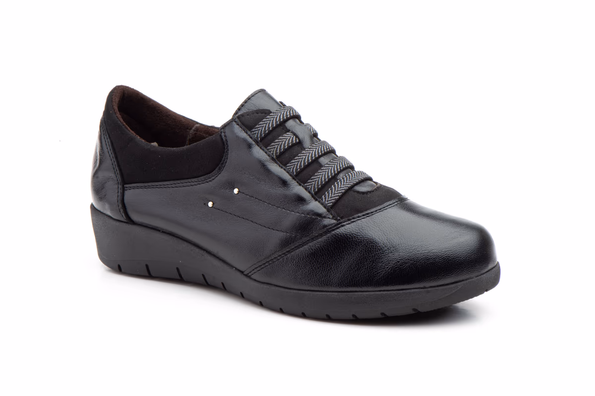 Zapatos Mujer Piel Negro Elásticos JAM ref. 5567