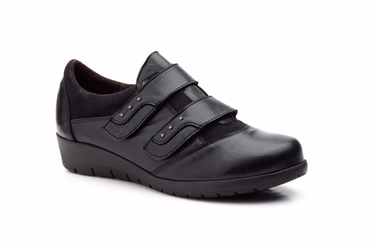 Zapatos Mujer Piel Negro Tipo Velcros JAM ref. 5568