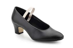 Zapatos Sevillana Profesional Piel Negro Punta Tacón Metálicos Elástico Carleti ref. 16