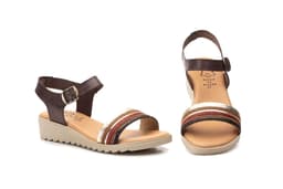 Sandalias Mujer Piel Marrón Alto Estilo ref. AE-209