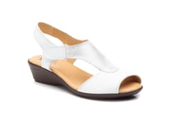 Sandalias Mujer Piel Blanco Alto Estilo ref. 305