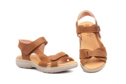 Sandalias Mujer Piel Cuero Velcro Alto Estilo ref. AE-645