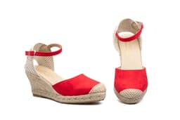 Alpargata Yute Mujer Tejido Rojo Cuña La Vida Rosa ref. 545203
