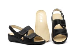 Women's Leather Sandals Black Velcro Otras marcas ref. 15053