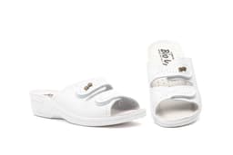 Women's White Leather Clogs Velcro BioUp BioUp ref. TS-975