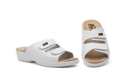Women's White Leather Clogs Velcro BioUp BioUp ref. TS-475