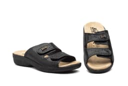 Women's Black Leather Velcro Clogs BioUp BioUp ref. TS-475