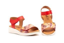 Sandalias Mujer Piel Rojo Velcro Calzados DSD ref. DSD-10072