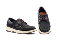 Men's Boat Shoes Navy Blue Nobuck Leather Lace-Up Route 83 ref. R83-7210