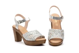 Sandalias Mujer Piel Plata Otras marcas ref. 7056