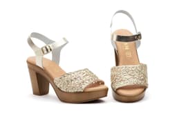 Women's Platinum Leather Sandals Otras marcas ref. 7056