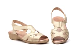 Women's Platinum Leather Sandals Gel Duendy ref. DU-421