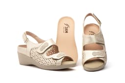 Sandalias Mujer Piel Beige Plantilla Extraible BONA MODA Gavi's ref. 97476