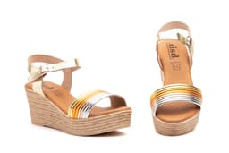 Sandalias Mujer Piel Platino Metales Calzados DSD ref. 10036