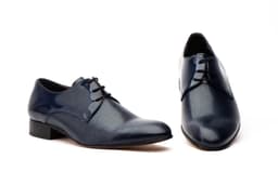 Zapatos Hombre Marino Cordones Suela de Cuero Nikkoe ref. NK-3247