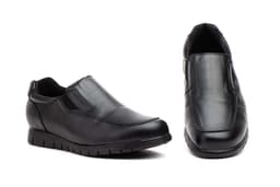 Men's Black Leather Elastic Shoes Duendy ref. DU-1005