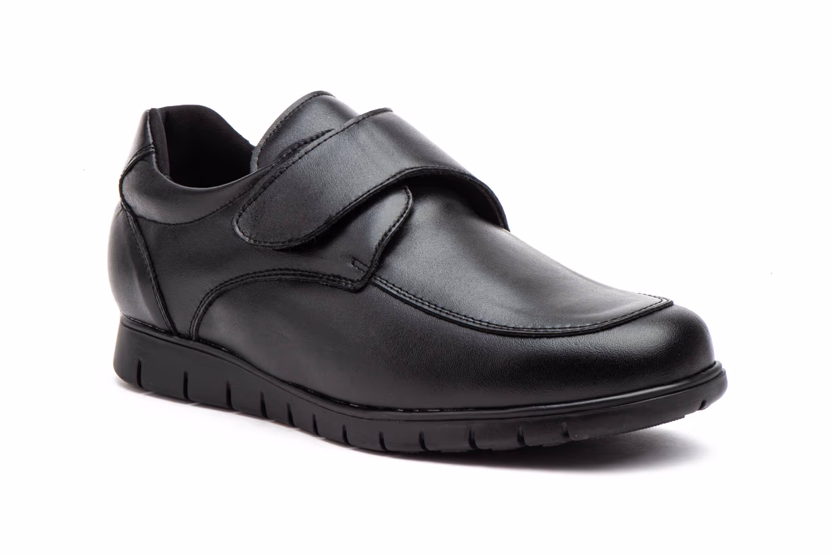 Herrenschuhe Leder Schwarz Klettverschluss Duendy ref. DU-1006
