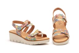 Sandalias Mujer Piel Cuero Flores Alto Estilo ref. AE-455