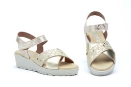 Women's Gold Leather Sandals JAM ref. 3136