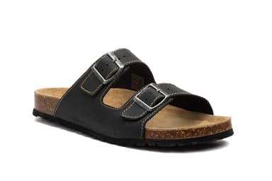 Sandalias Bio Hombre Piel Negro Hebillas Otras marcas ref. 7378 BIO