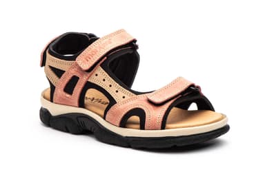 Sandalias Mujer Piel Teja Taupe Velcro Morxiva ref. 7040