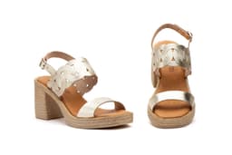 Sandalias Mujer Piel Platino Tacón Alto Calzados DSD ref. DSD-201