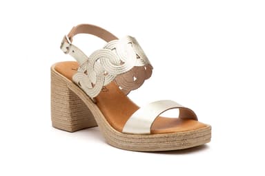 Sandalias Mujer Piel Platino Tacón Alto Calzados DSD ref. DSD-201