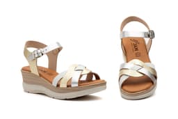 Sandalias Mujer Piel Plata Blanco Platino  JAM ref. SPK-2523