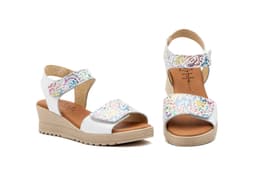 Sandalis Mujer Piel Blanco Colores Alto Estilo ref. AE-647