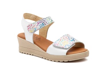 Sandalis Mujer Piel Blanco Colores Alto Estilo ref. AE-647