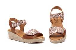 Sandalias Mujer Piel Cuero Colores Velcro Alto Estilo ref. AE-647