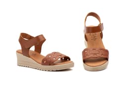 Sandalias Mujer Piel Cuero Velcro Alto Estilo ref. AE-648