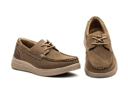 Men's Boat Shoes Taupe Nobuck Leather Lace-Up Route 83 ref. RS24201-3