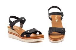 Sandalias Mujer Piel Negro Cuña Encantto ref. 36095