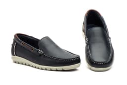 Men's Navy Leather Boat Shoes Route 83 Route 83 ref. R83-2521