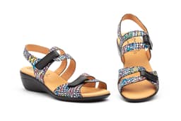 Sandalias Mujer Piel Negro Alto Estilo ref. AT-3452