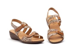 Sandalias Mujer Piel Cuero Alto Estilo ref. AT-3452